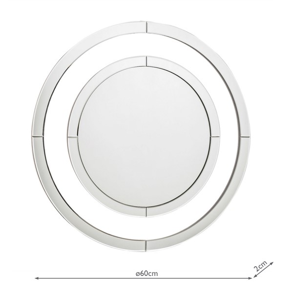 (image for) Laura Ashley Evie Small Round Mirror Clear Frame 60cm